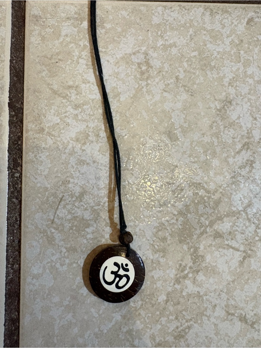Hand Crafted Brown and Black OM Pendant Necklace